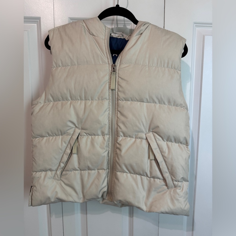 Abercrombie & Fitch Women’s Tan Goose Down Fill Puffer Vest Jacket sz M